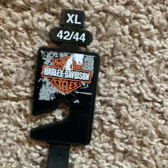 Harley-Davidson Men's XL 42/44 Embossed Genuine Leather Belt, Black New - Picture 4 of 9